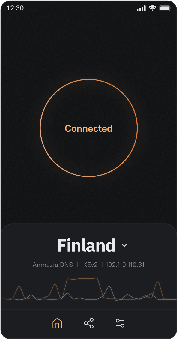 Приложение Амнезия ВПН (Amnezia VPN) на телефоне